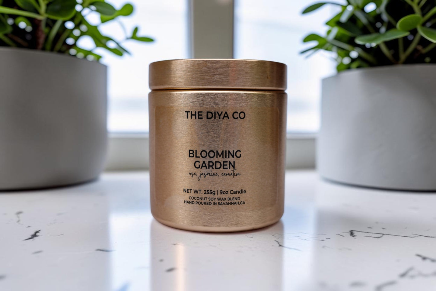 9  oz Blooming Garden Glam Tin| Coconut Soy Candle