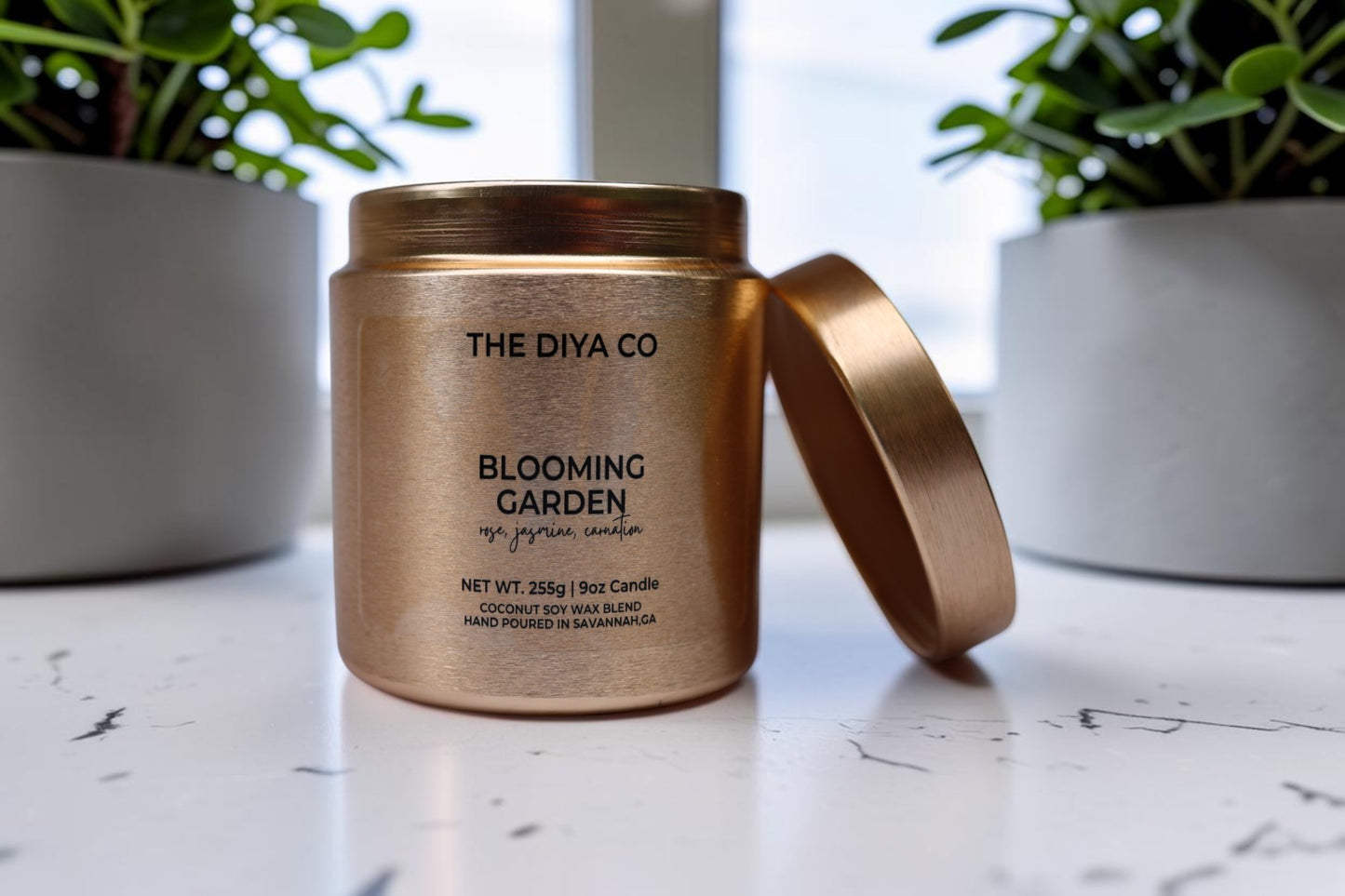 9  oz Blooming Garden Glam Tin| Coconut Soy Candle