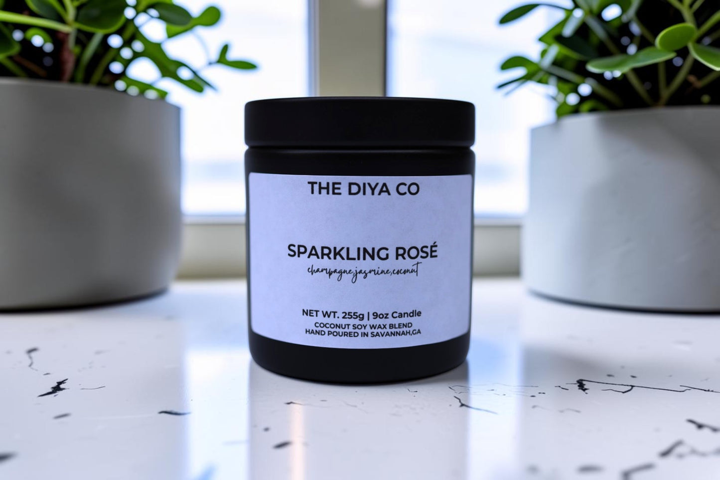 9 oz Sparkling Rosé  Glam Tin | Coconut Soy Candle