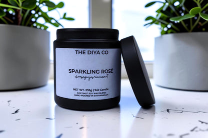 9 oz Sparkling Rosé  Glam Tin | Coconut Soy Candle