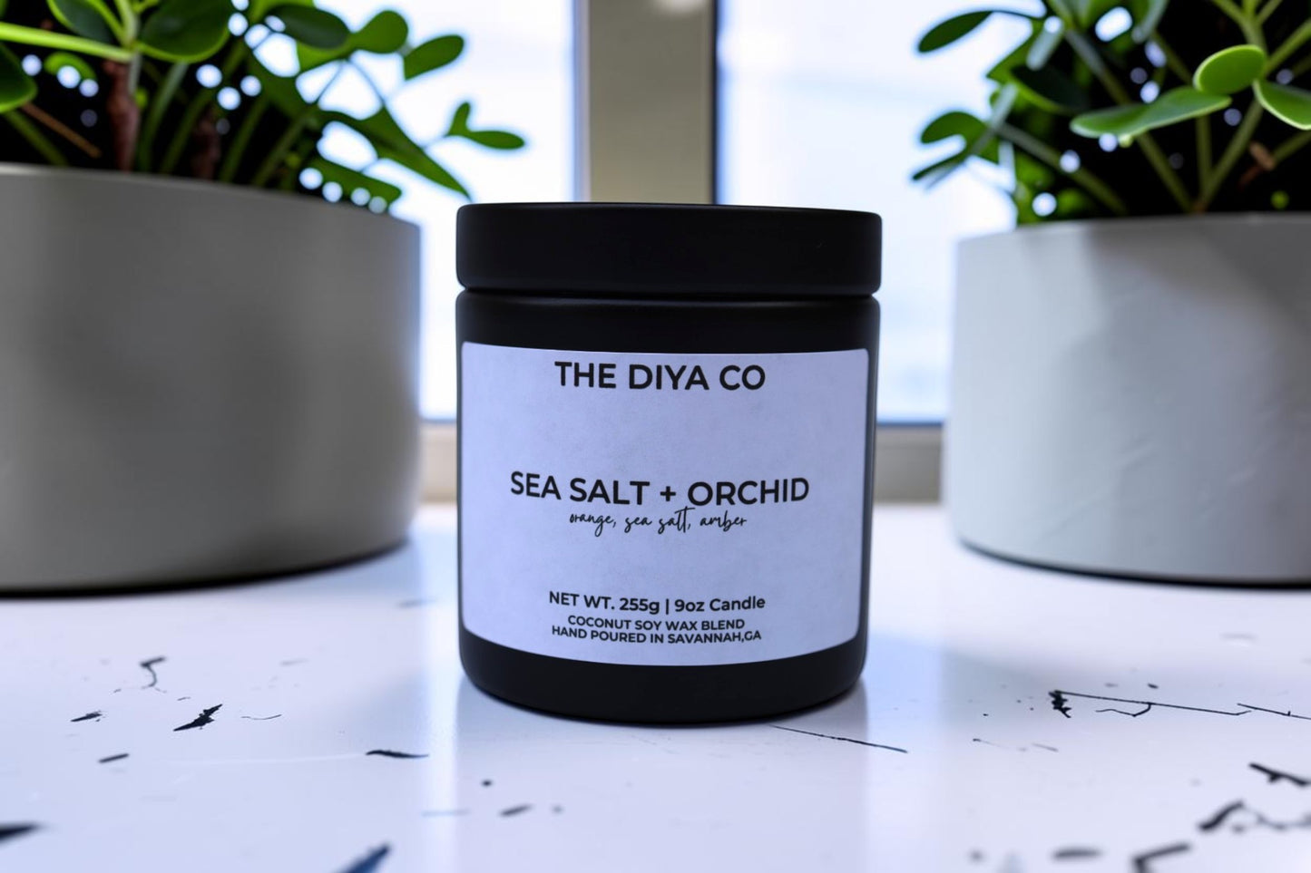 9 oz Sea Salt and Orchid Glam Tin | Coconut Soy Candle