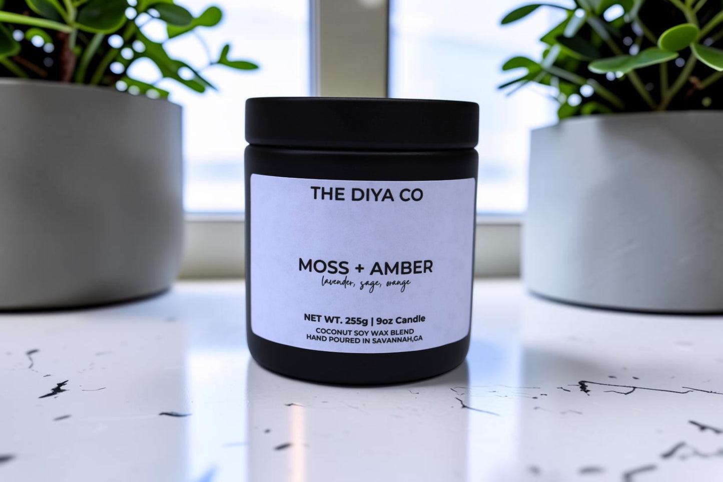 9 oz Moss + Amber Glam Tin | Coconut Soy Candle