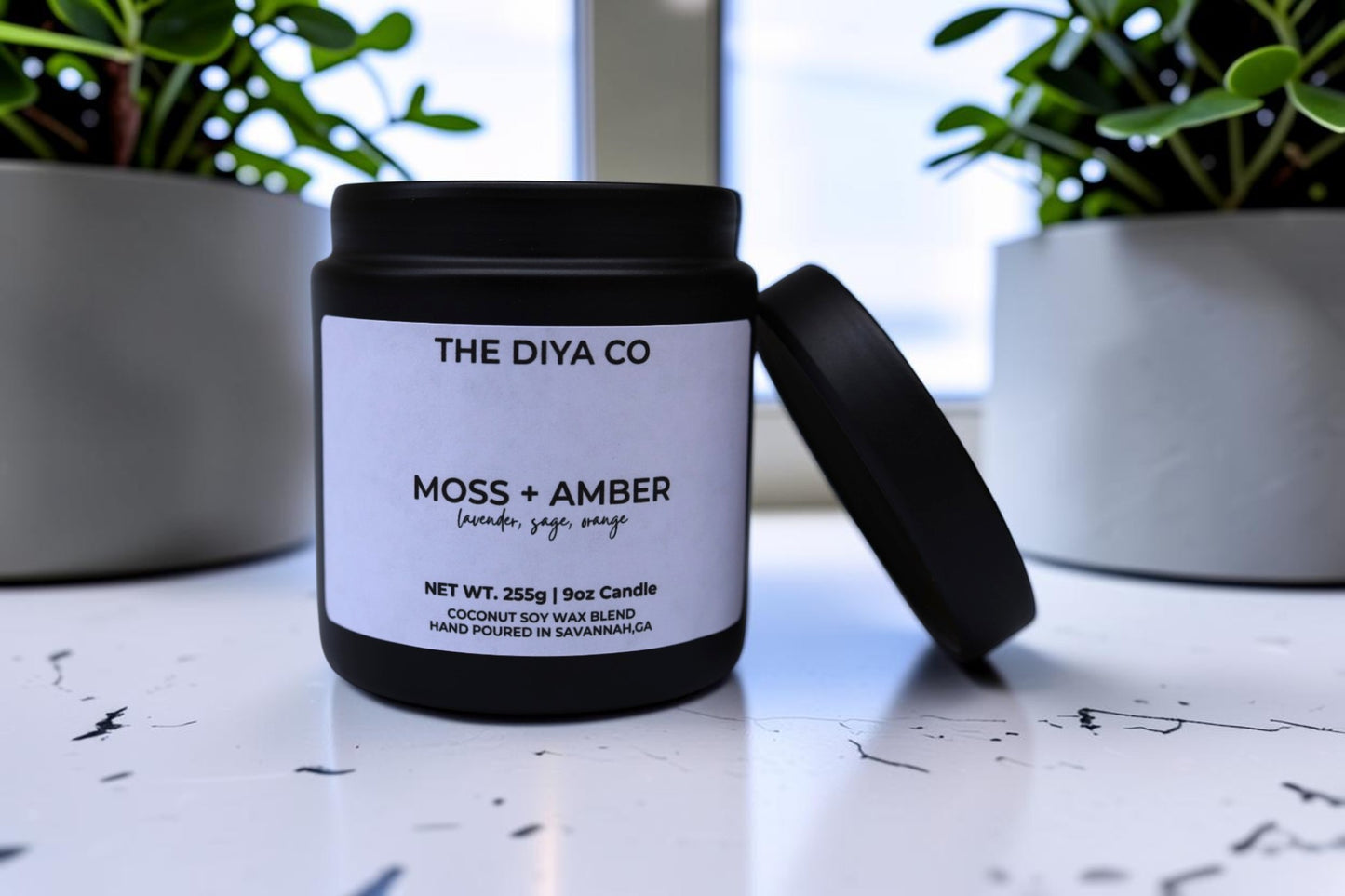 9 oz Moss + Amber Glam Tin | Coconut Soy Candle