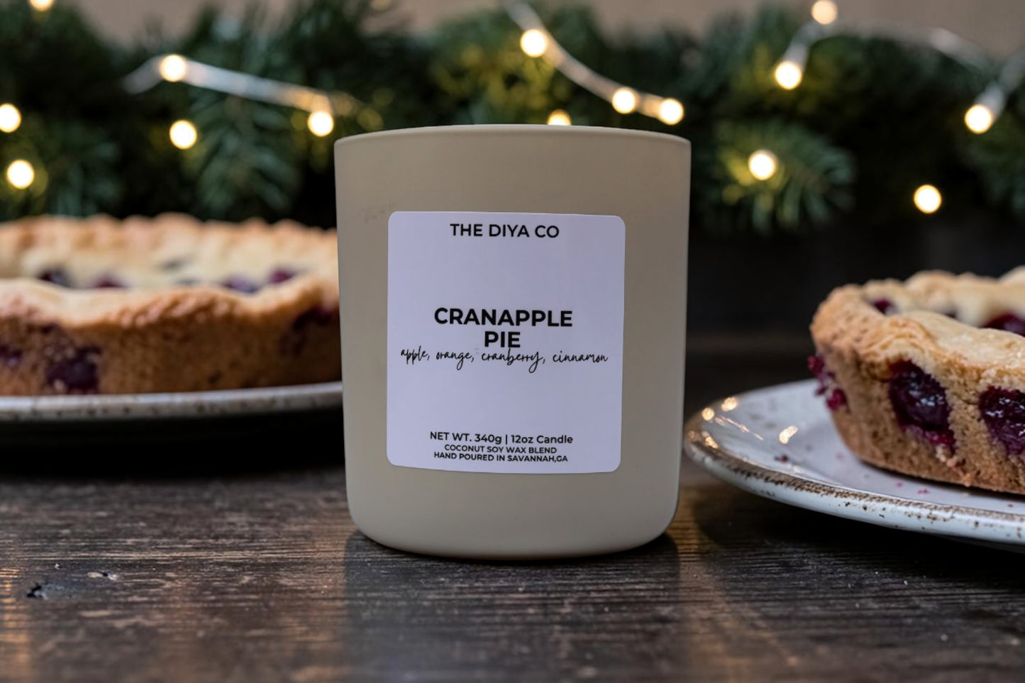 12 oz Cranapple Pie | Coconut Soy Candle
