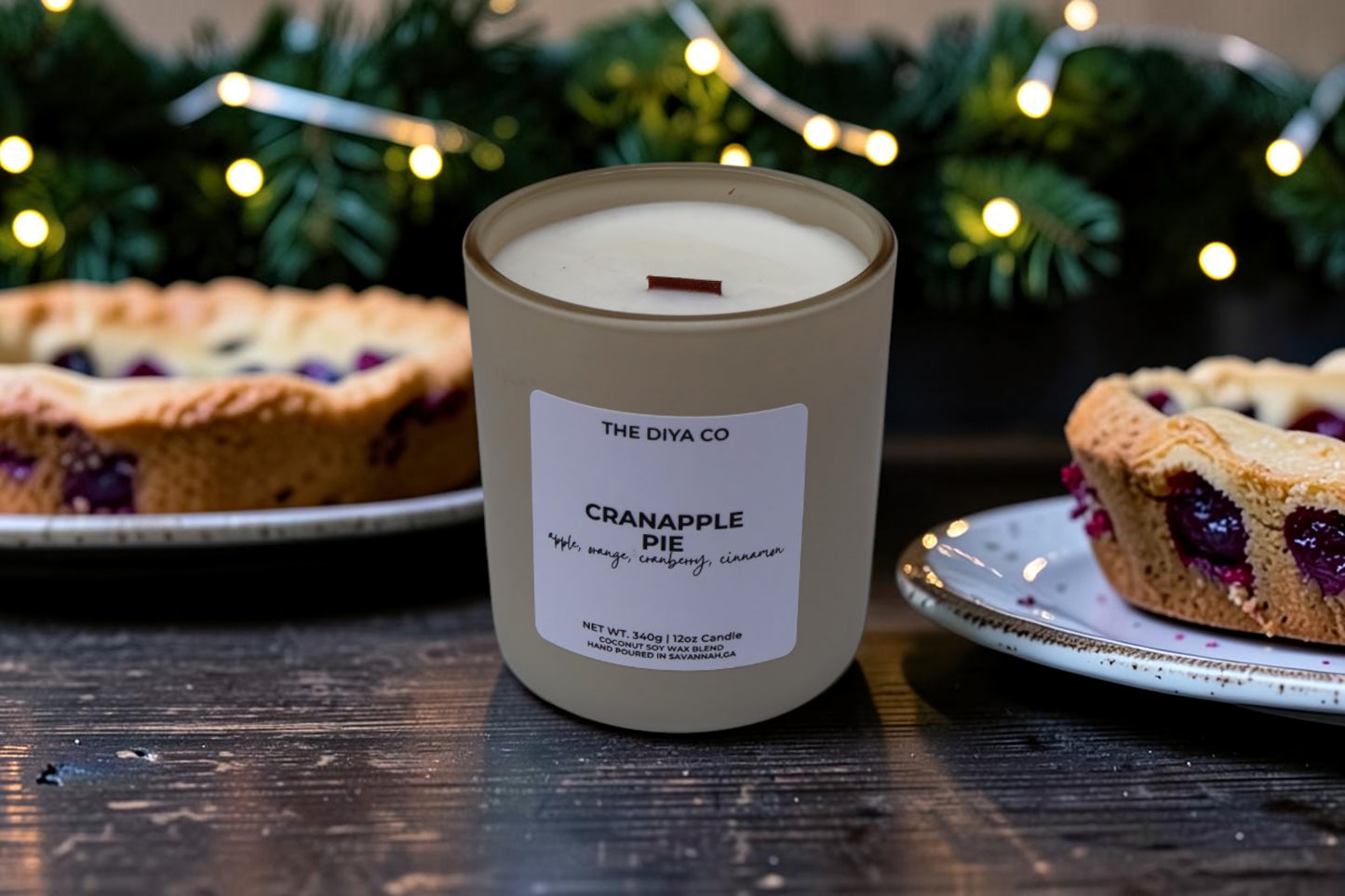 12 oz Cranapple Pie | Coconut Soy Candle