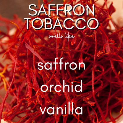 12oz Saffron & Tobacco - Hand Poured, Non-toxic, Coconut Soy Blend Candle - Aura Jar