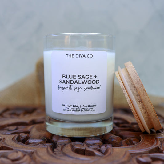 10 oz Blue Sage and Sandalwood | Coconut Soy Candle