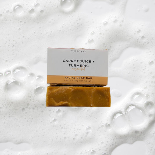 Carrot Juice and Turmeric Palm-Oil Free Soap Bar w/ Sisal Bag & Bamboo Tray
