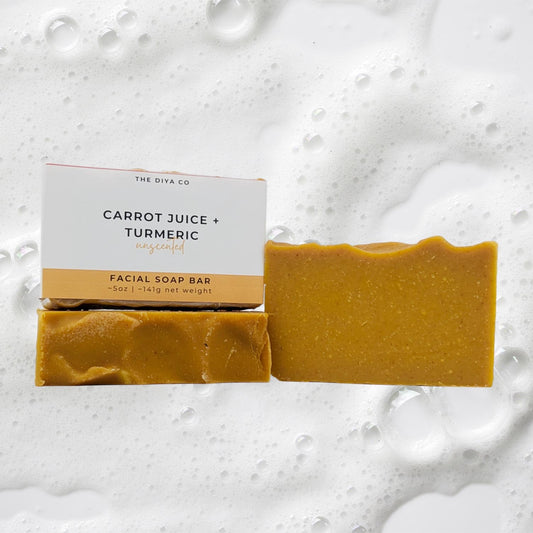 Carrot Juice and Turmeric Palm-Oil Free Soap Bar w/ Sisal Bag & Bamboo Tray