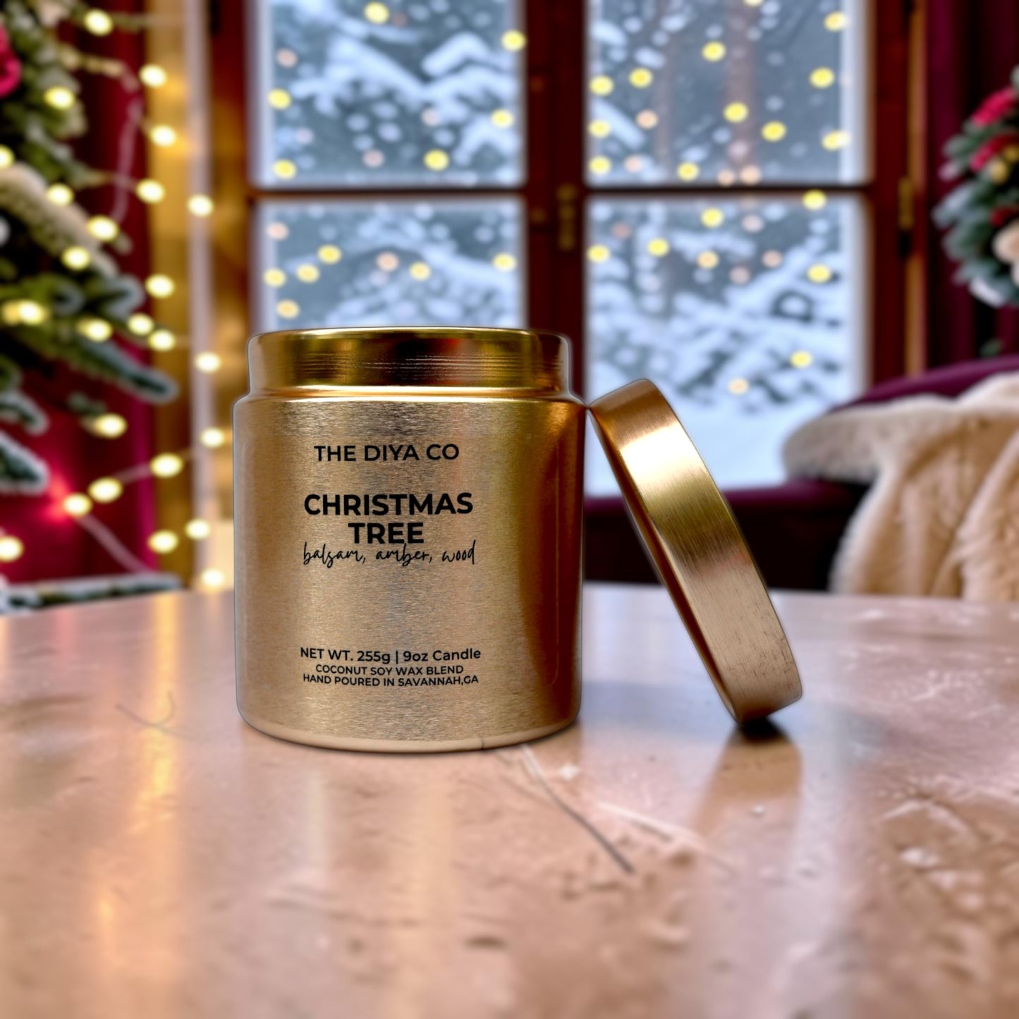 9 oz Glam Tin Christmas Tree | Coconut Soy Candle