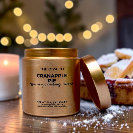9  oz Crannapple Pie Glam Tin| Coconut Soy Candle