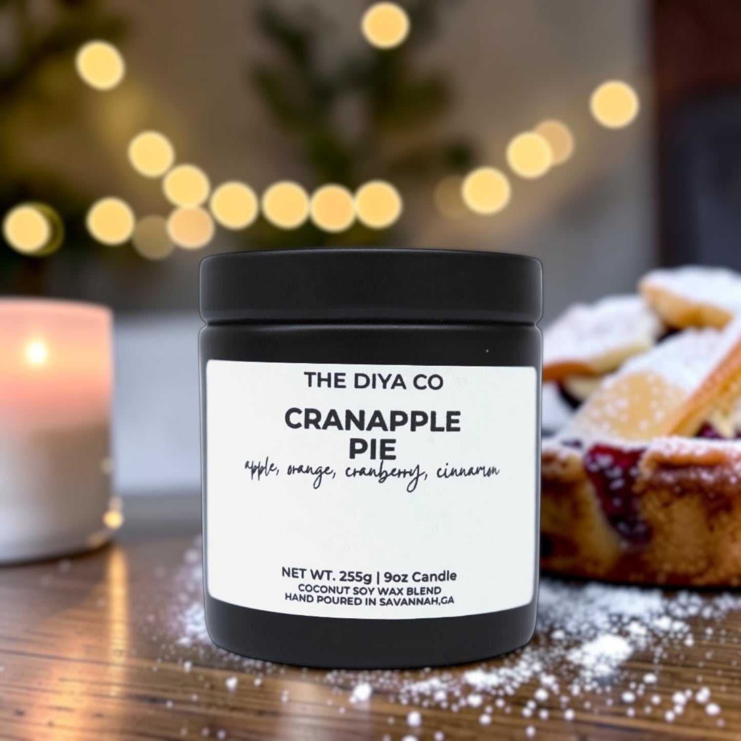 9  oz Crannapple Pie Glam Tin| Coconut Soy Candle