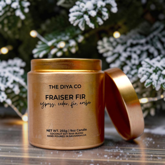 9 oz Glam Tin Fraiser Fir | Coconut Soy Candle