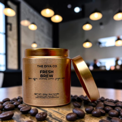 9 oz Fresh Brew Glam Tin | Coconut Soy Candle