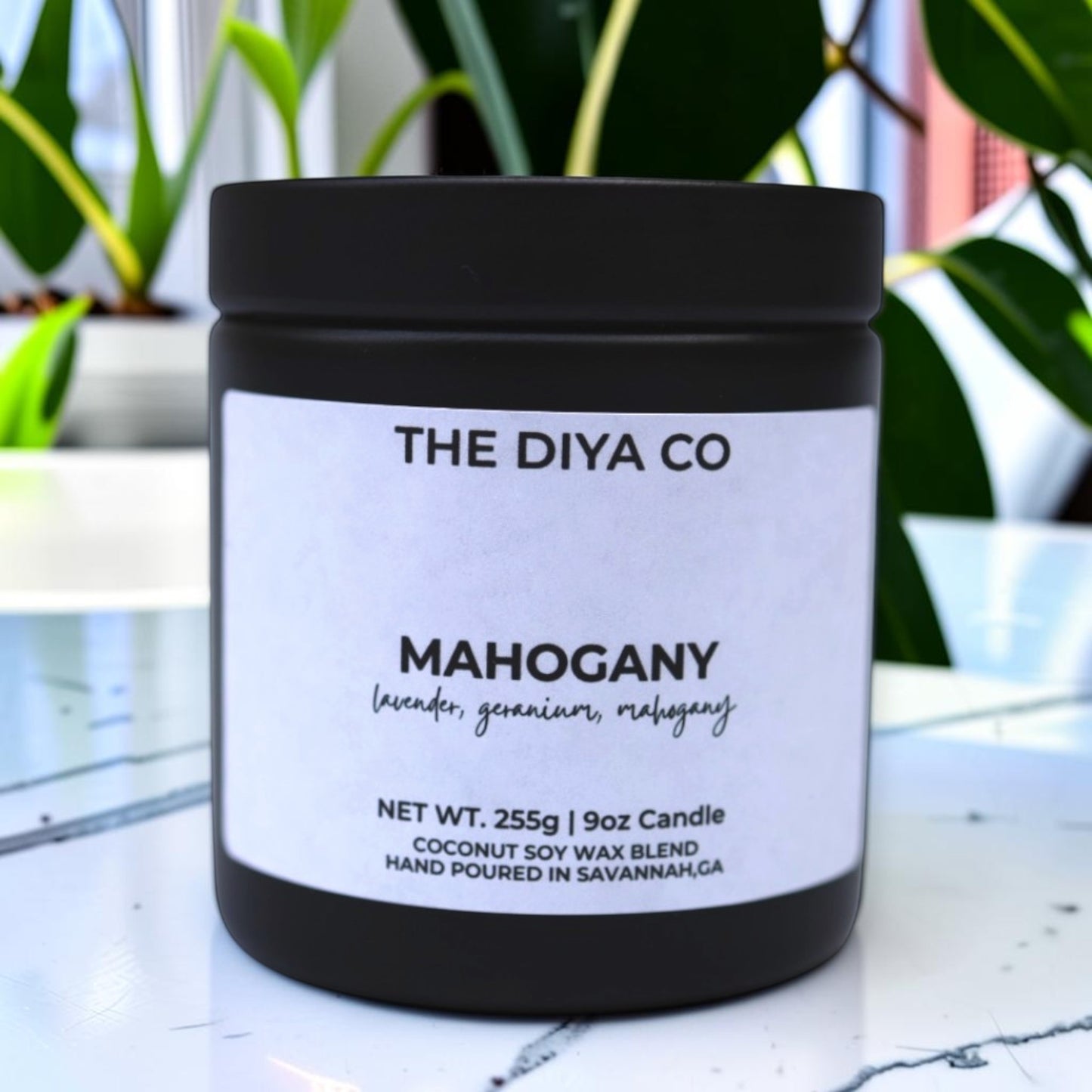 9oz Mahogany Wood Wick Candle | Coconut Soy | Glam Tin
