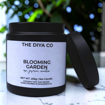 9oz Blooming Garden Wood Wick Candle | Coconut Soy | Glam Tin