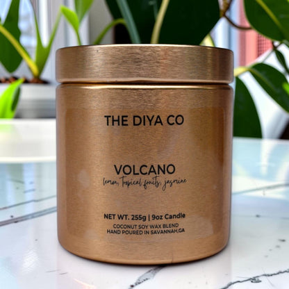9oz Volcano (Dupe) Wood Wick Candle | Coconut Soy | Glam Tin