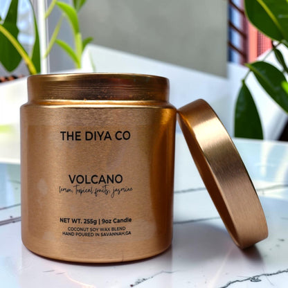 9oz Volcano (Dupe) Wood Wick Candle | Coconut Soy | Glam Tin