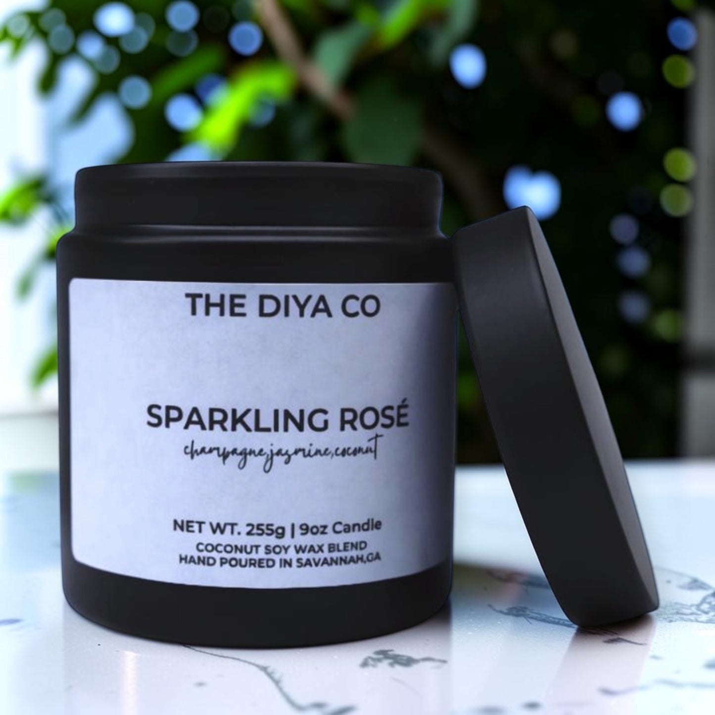 9oz Sparkling Rosé Wood Wick Candle | Coconut Soy | Glam Tin