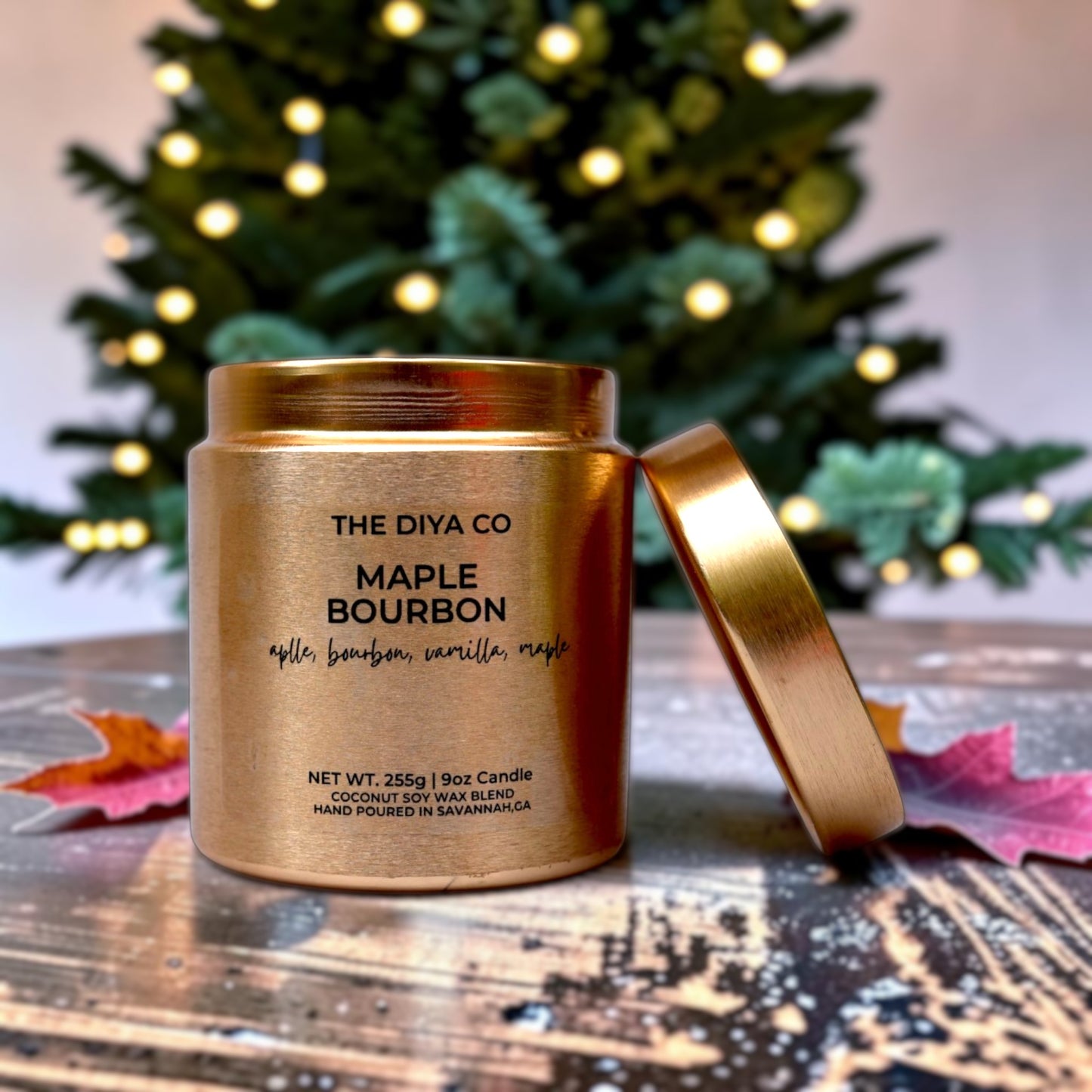 9 oz Glam Tin Maple Bourbon | Coconut Soy Candle