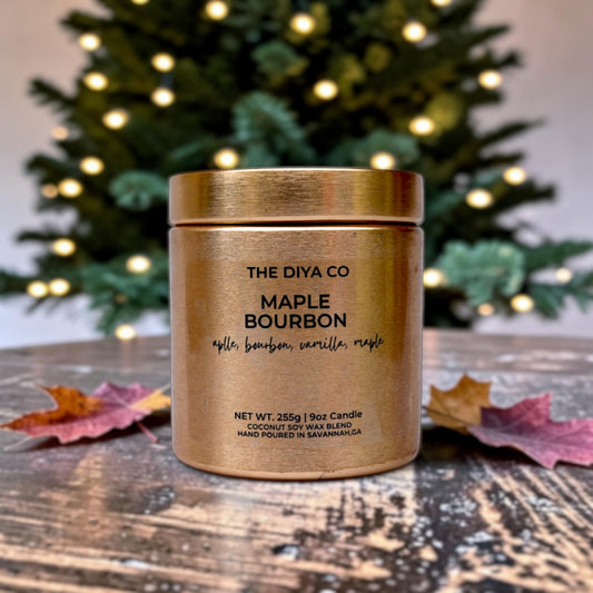 9 oz Glam Tin Maple Bourbon | Coconut Soy Candle