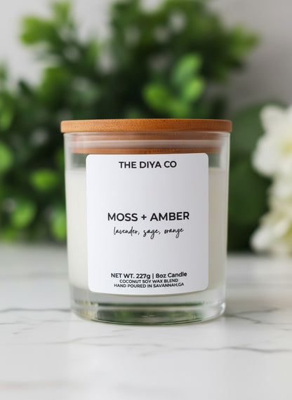 8 oz Moss and Amber | Coconut Soy Candle