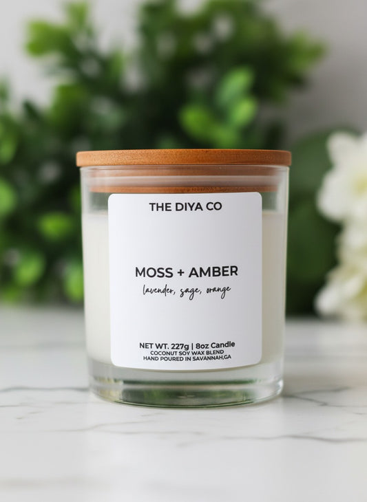 8 oz Moss and Amber | Coconut Soy Candle