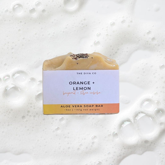 Orange, Lemon, Lime, Bergamot & Litsea Cubeba Moisturizing Soap Bar w/ Sisal Bag & Bamboo Tray