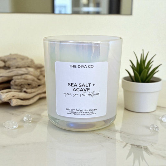 12 oz Sea Salt and Agave |   Iridescent Jar Coconut Soy Candle