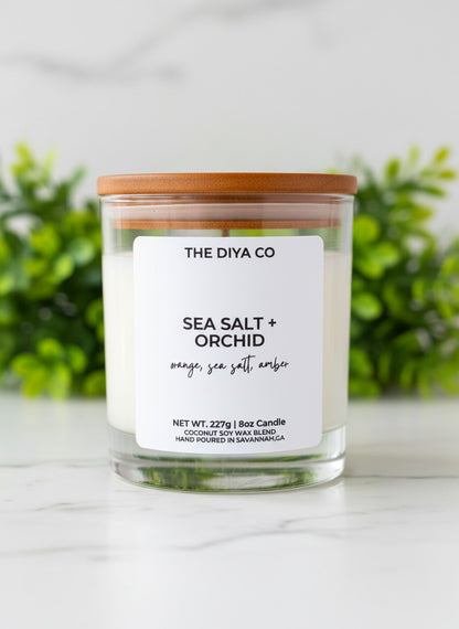 8 oz Sea Salt and Orchid | Coconut Soy Candle