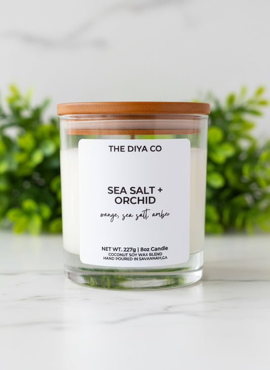 8 oz Sea Salt and Orchid | Coconut Soy Candle
