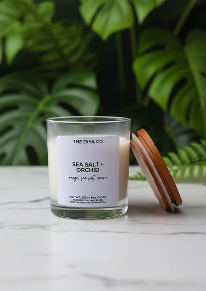 8 oz Sea Salt and Orchid | Coconut Soy Candle