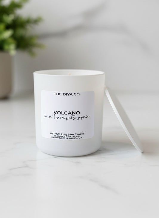 8 oz Volcano (Dupe) Aura Vessel with Metal Lid | Coconut Soy Candle