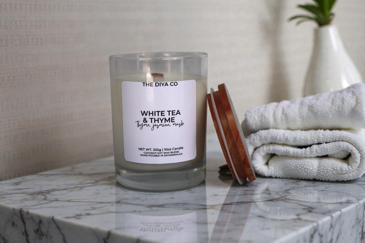 10 oz White Tea + Thyme | Coconut Soy Candle